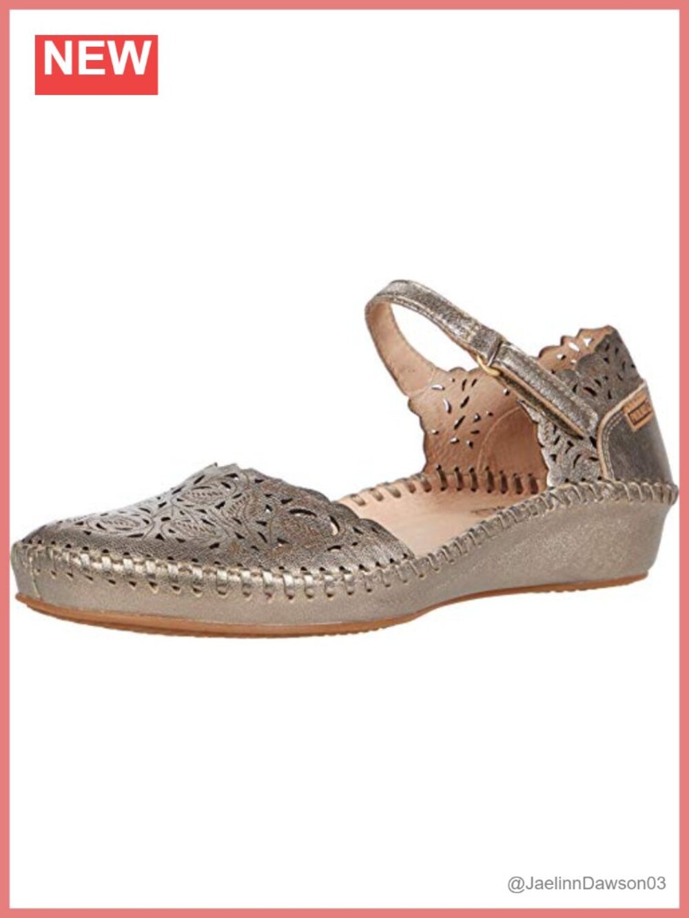 Leather Semi-Open Shoes Hook-and-Loop Closure Mid Heel Comfort Walking